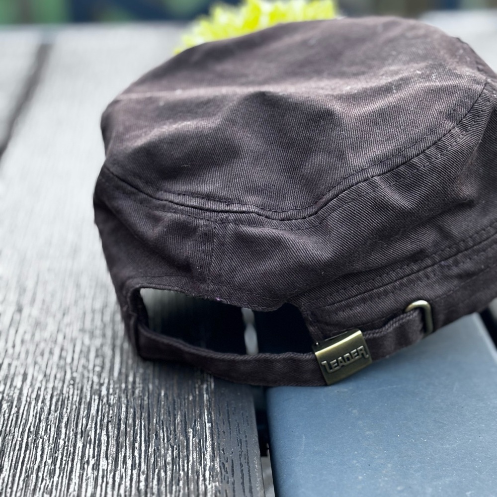 Leader Loga Brown Cap With Yellow Flower Accent - Picture 2 of 6